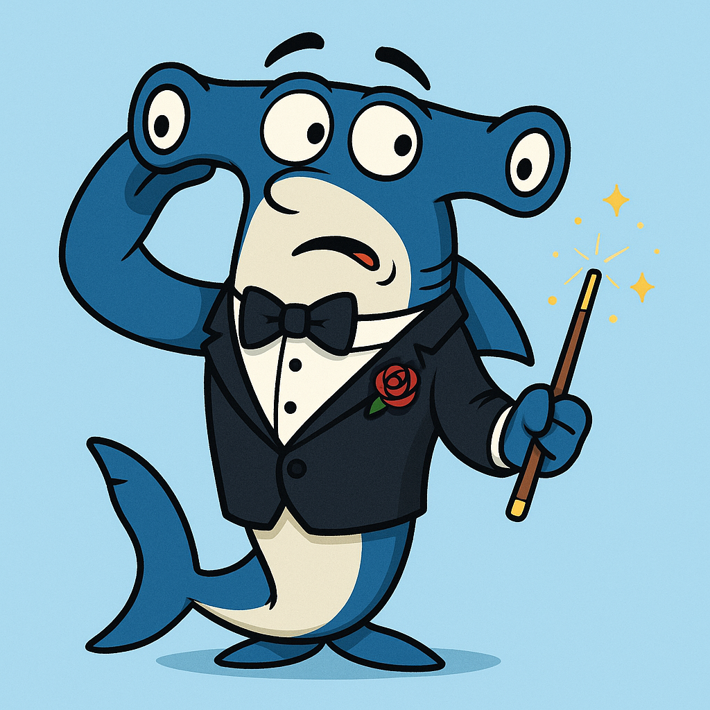 Herald Hammer Sharkington looking confused